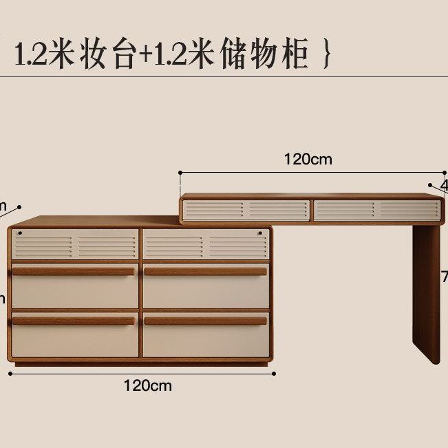 中古奶油風梳妝檯臥室新款伸縮高級法式牆角牀尾梳妝桌臺鬥櫃一體
