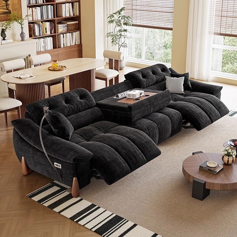 Factory Direct Thickened Chenille Electric Sofa – Retro Minimalist Functional Sofa, No Wall-Leaning Required, Perfect for Small and Large Living Rooms