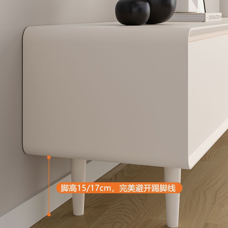北歐高級小戶型電視櫃網紅輕奢現代客廳臥室組合奶白色極簡加高