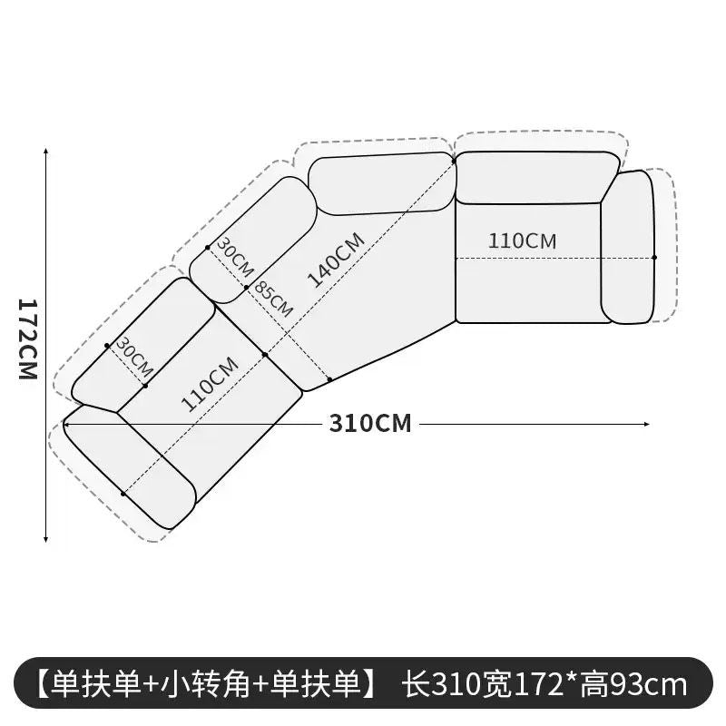 Edra高回弹雪尼尔布艺沙发简约现代设计客厅弧形转角整装免烫转角