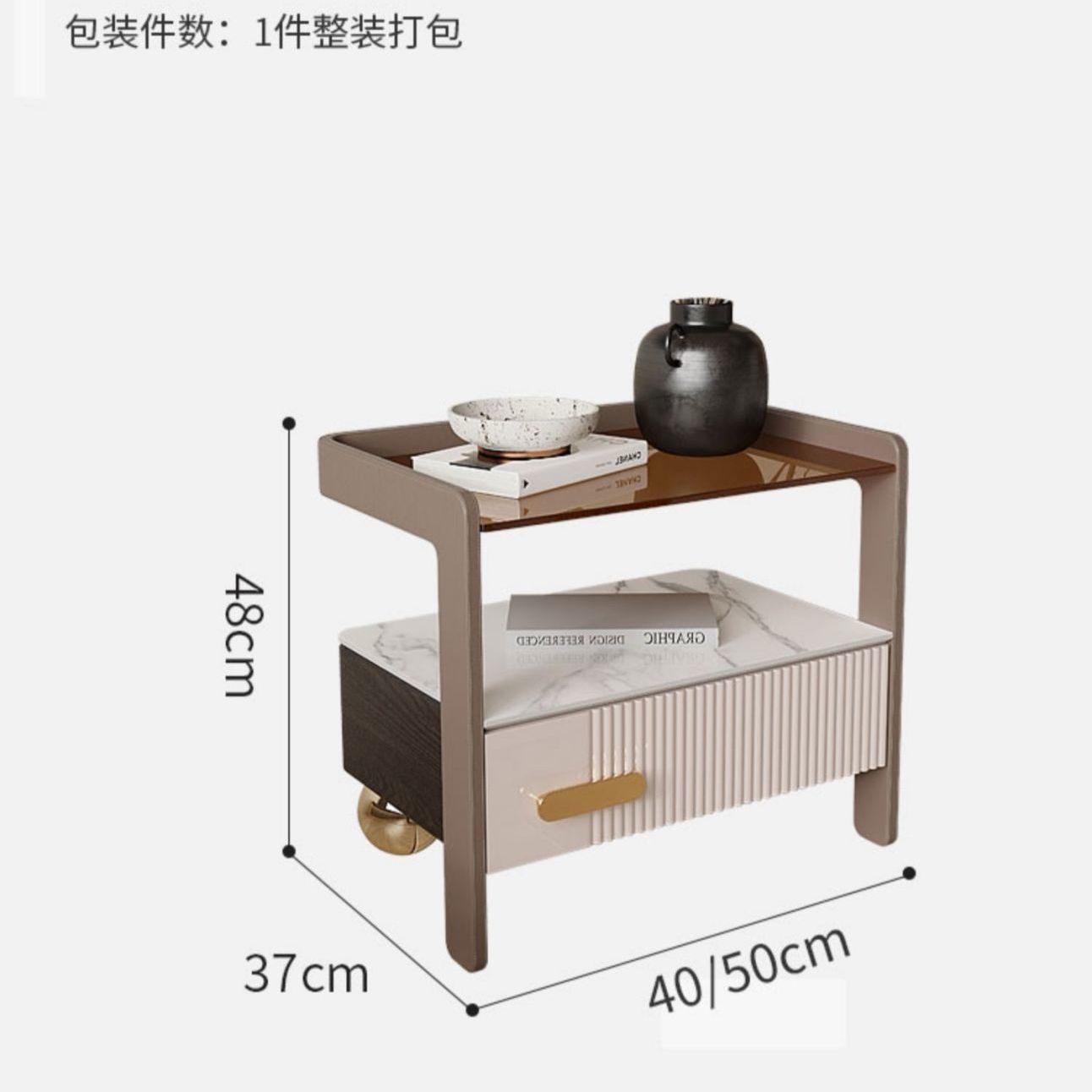意式極簡牀頭櫃臥室現代INS風智能無線充電牀邊櫃子輕奢