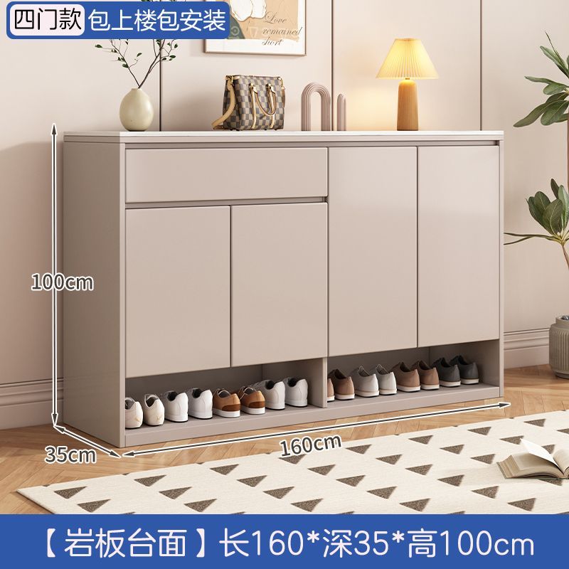 實木巖板鞋櫃多層家用門口大容量儲物櫃包郵一體靠牆入戶玄關鞋櫃