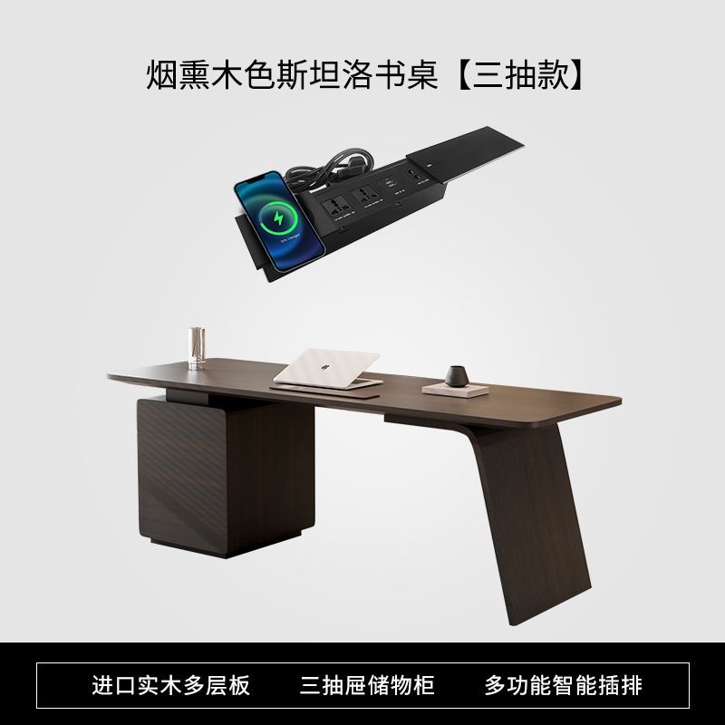 意式極簡轉角書桌實木成人家用輕奢現代高級感l型老闆電腦辦公桌