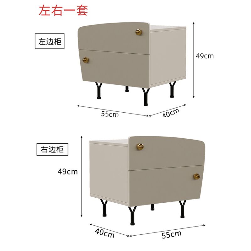 奶油風牀頭櫃異形現代簡約臥室收納櫃意式極簡牀邊創意牀頭儲物櫃