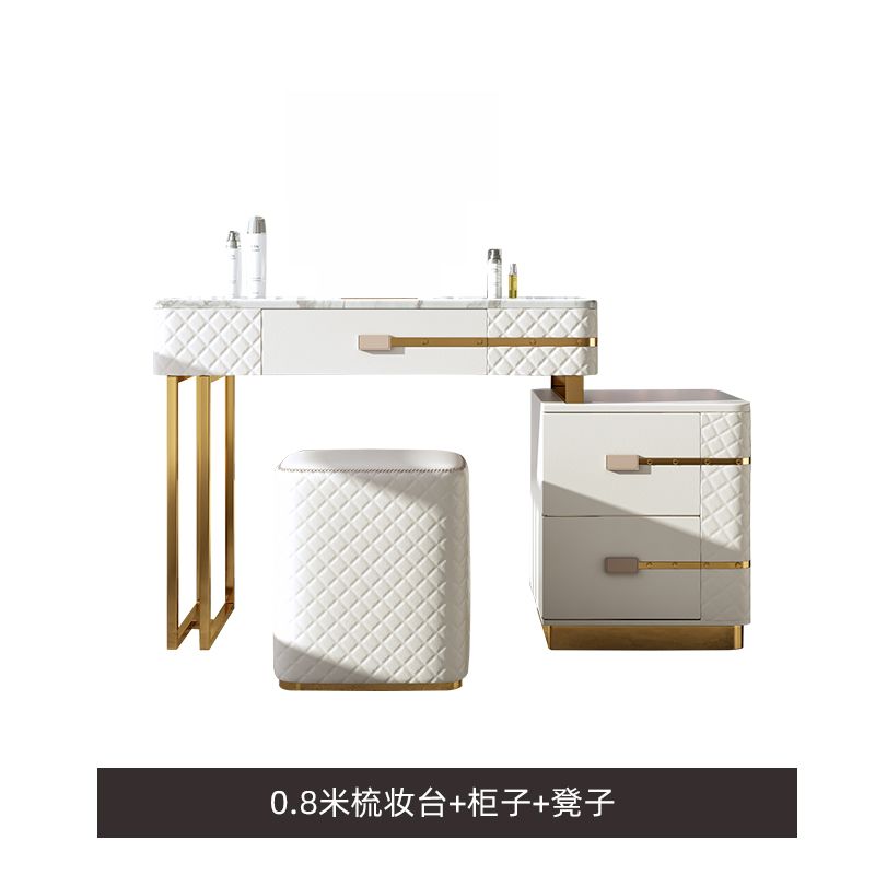 現代簡約梳妝檯輕奢網紅風ins實木室高級感北歐公主風收納一體櫃