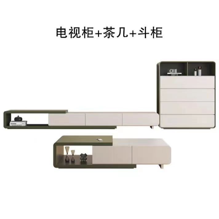 實木電視櫃桌面客廳家用小戶型現代簡約落地新款增高架茶几組合