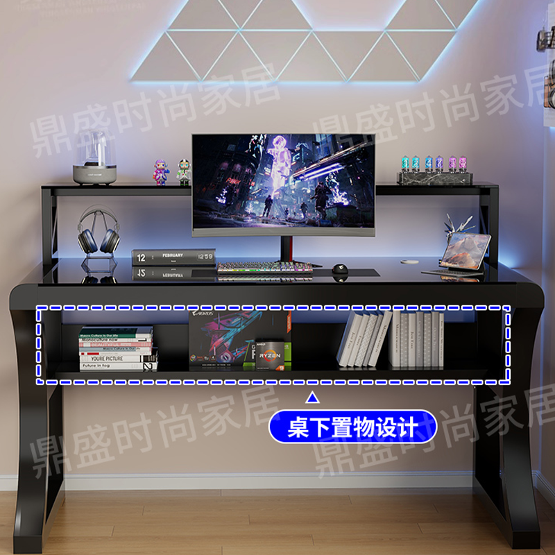台式电脑桌书桌书架一体卧室家用学生组合写字洞洞学习桌子电脑桌