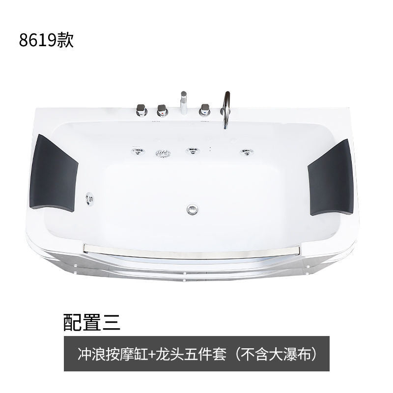 冲浪按摩浴缸家用独立式亚克力小户型智能恒温浴池七彩灯光卫生间