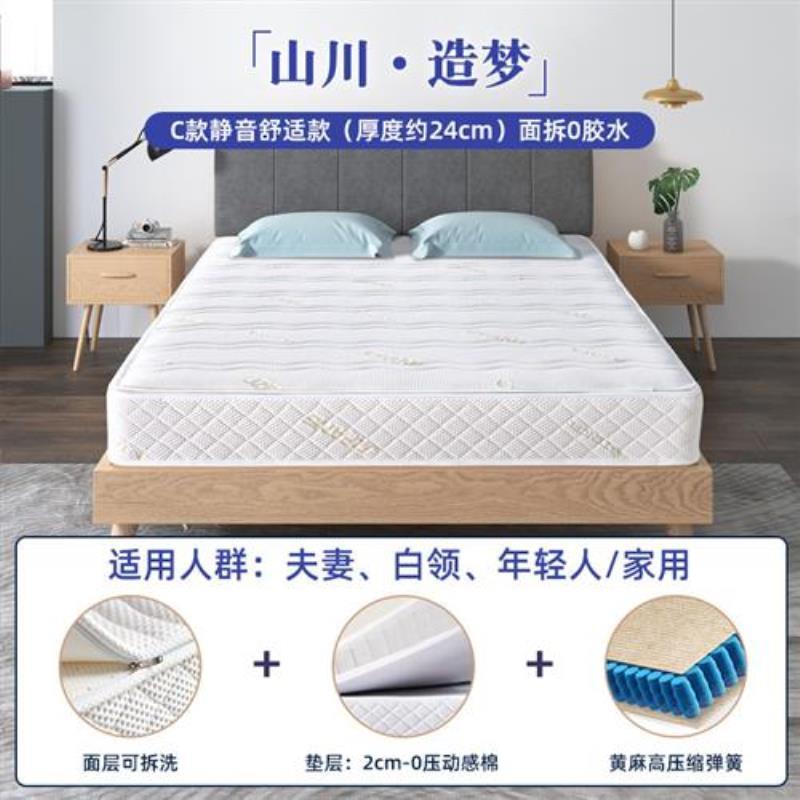 高彈捲包壓縮盒子牀墊記憶棉家用軟墊席夢思獨立袋彈簧可拆洗定製