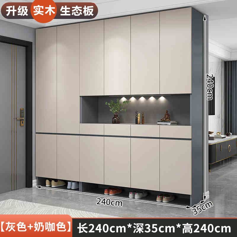 實木鞋櫃家用門口玄關櫃儲物櫃一體簡約大容量坐凳衣帽入戶玄關櫃