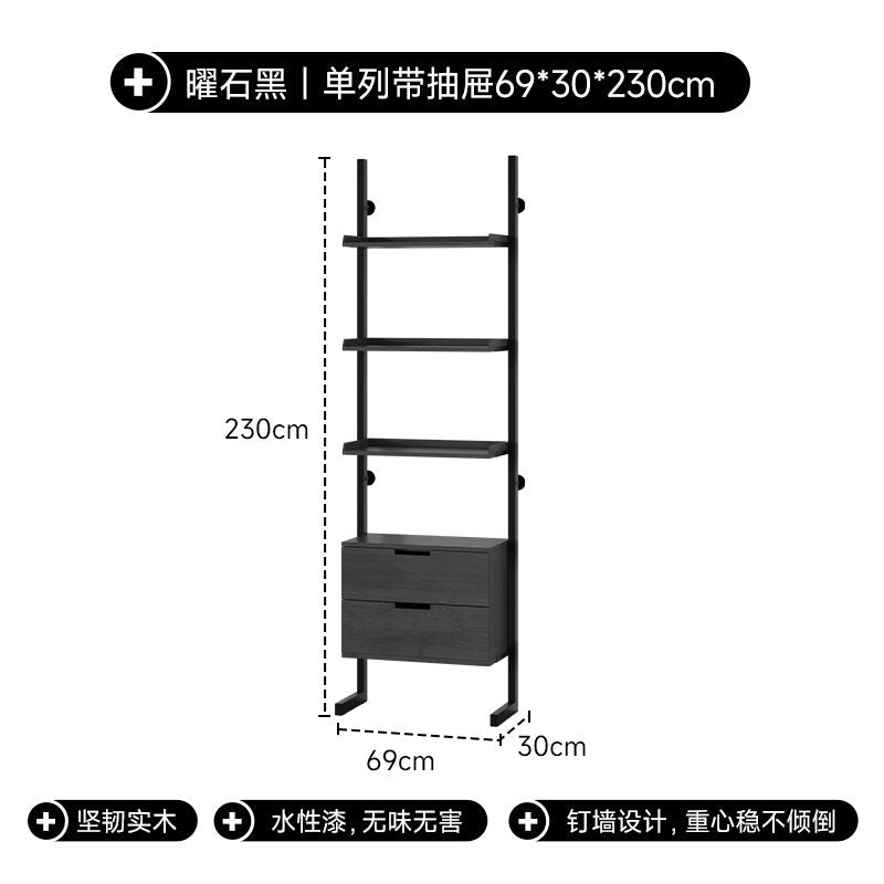 实木展示柜书架一体靠墙办公家用2024高端落地款文件柜分层置物架