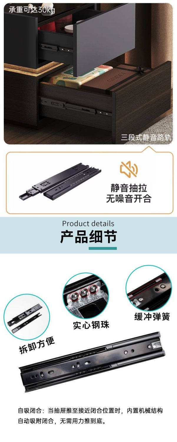 2025新款現代簡約實木牀頭櫃家用臥室輕奢高級感小型牀邊收納櫃子