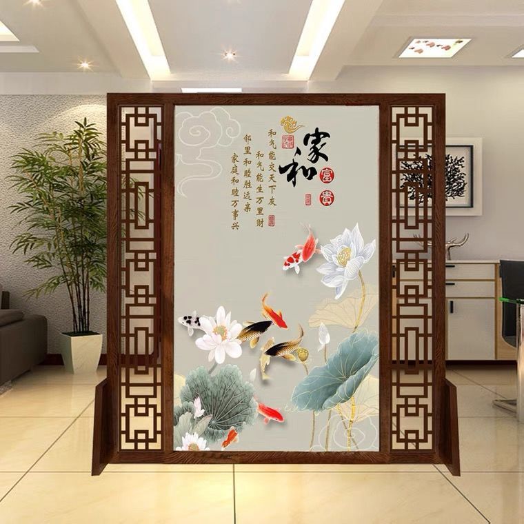 屏風隔斷裝飾客廳現代簡約小戶型玄關新中式實木隔斷牆屏風座屏