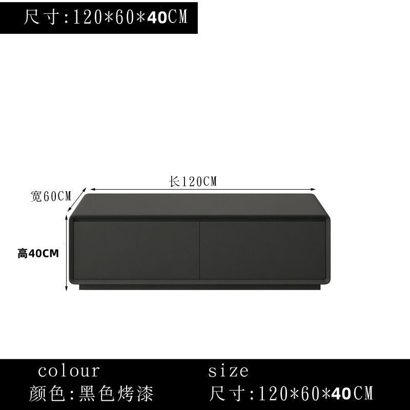 意式輕奢實木電視櫃組合 小戶型客廳黑色烤漆電視櫃中間鏤空背部