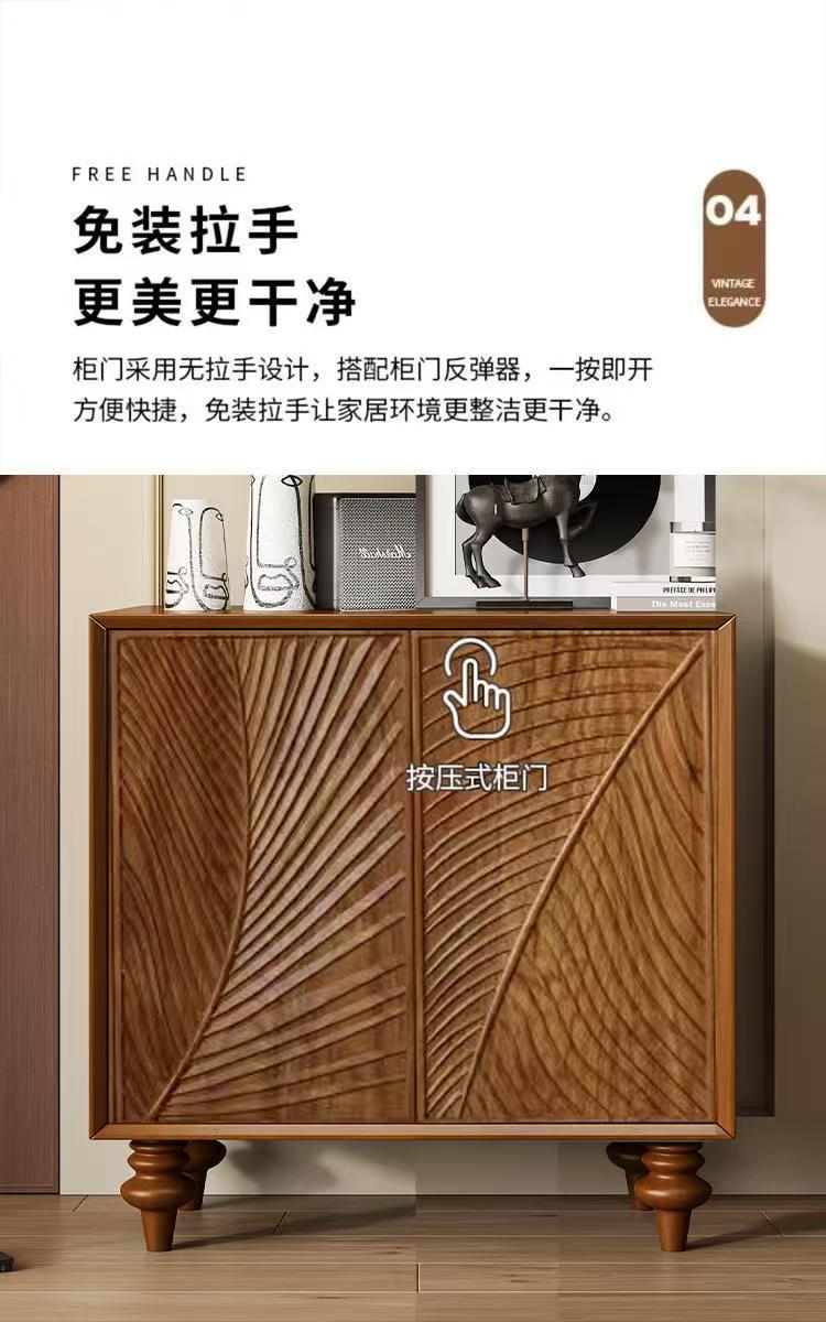 中古風鞋櫃法式復古風餐邊櫃客廳玄關櫃臥室儲物櫃門廳裝飾隔斷櫃
