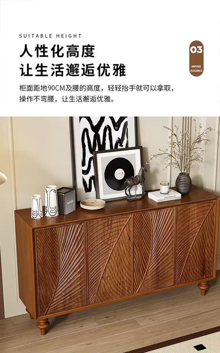 中古風鞋櫃法式復古風餐邊櫃客廳玄關櫃臥室儲物櫃門廳裝飾隔斷櫃