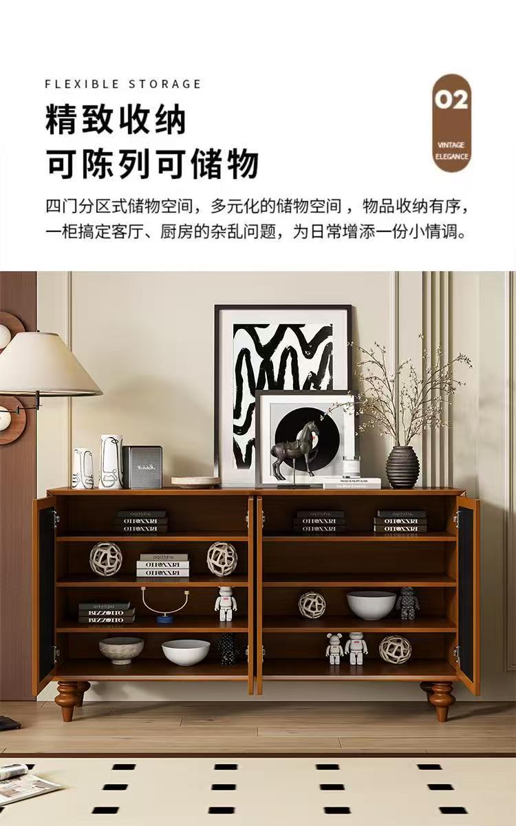 中古風鞋櫃法式復古風餐邊櫃客廳玄關櫃臥室儲物櫃門廳裝飾隔斷櫃