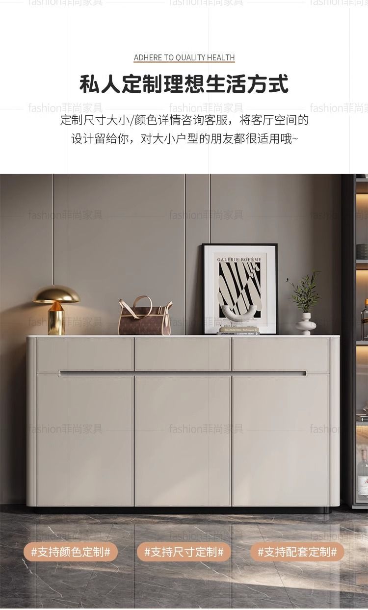 意式實木對開門鞋櫃現代E0級長方形大容量入戶櫃隔斷大容量鞋櫃