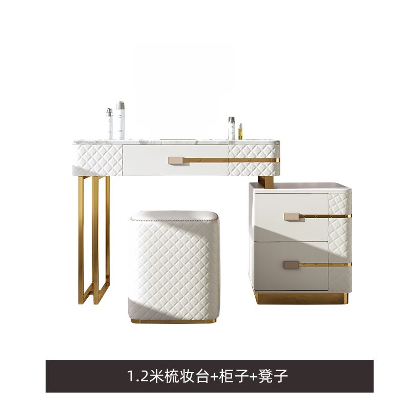 現代簡約梳妝檯輕奢網紅風ins實木室高級感北歐公主風收納一體櫃
