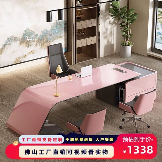 烤漆老板桌简约现代时尚老板桌总裁经理主管桌大班台网红办公桌