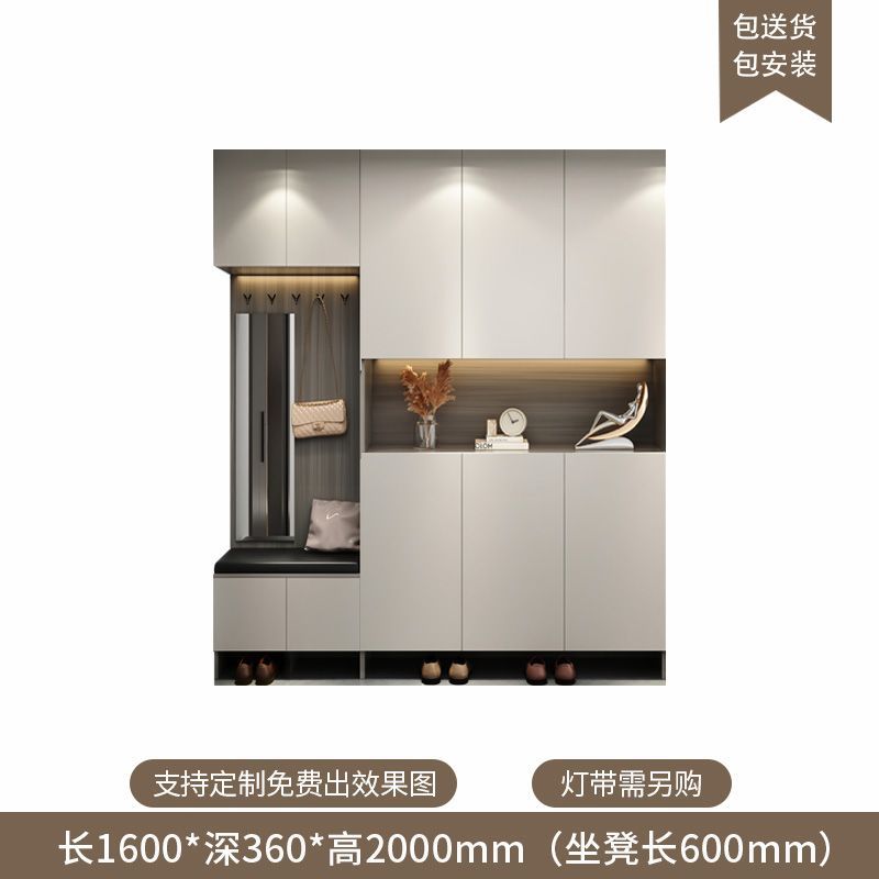 定製進門入戶鞋櫃家用門口一體坐凳靠牆大容量現代簡約玄關鞋櫃
