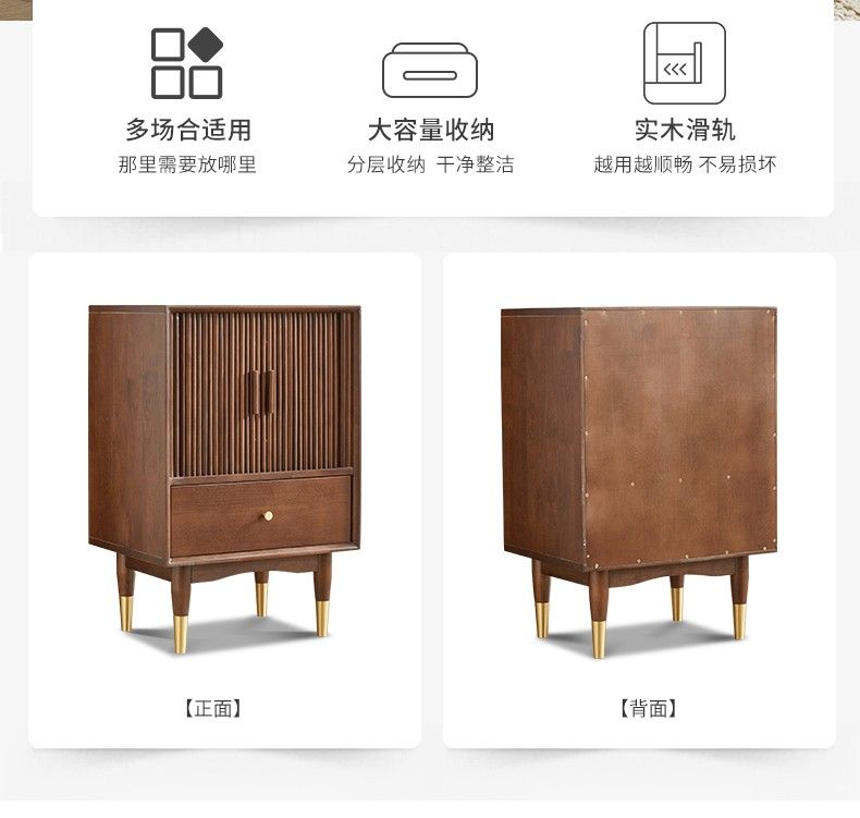 [家逸]全實木鬥櫃臥室牀頭櫃收納櫃子輕奢抽屜櫃儲物立櫃家用牀邊櫃