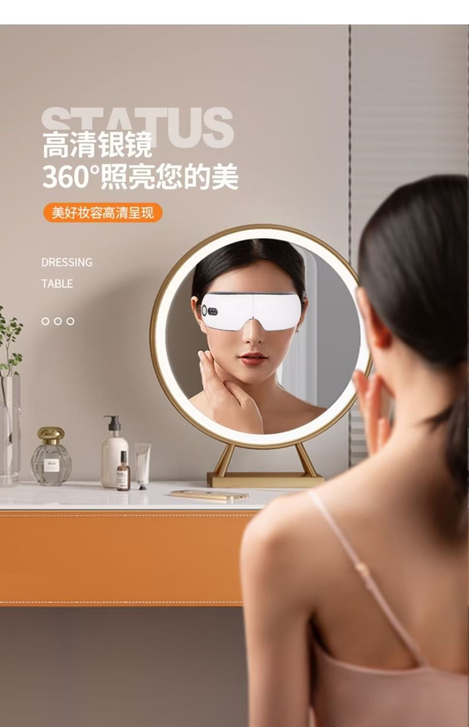 馬鞍皮巖板梳妝檯現代簡約臥室一體化妝桌小戶型網紅帶收納ins
