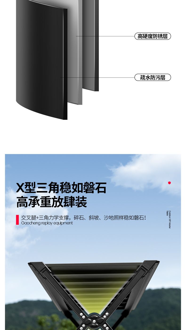 [北山狼]戶外IGT摺疊桌鋁合金可升降蛋卷桌便攜式多功能露營野餐桌
