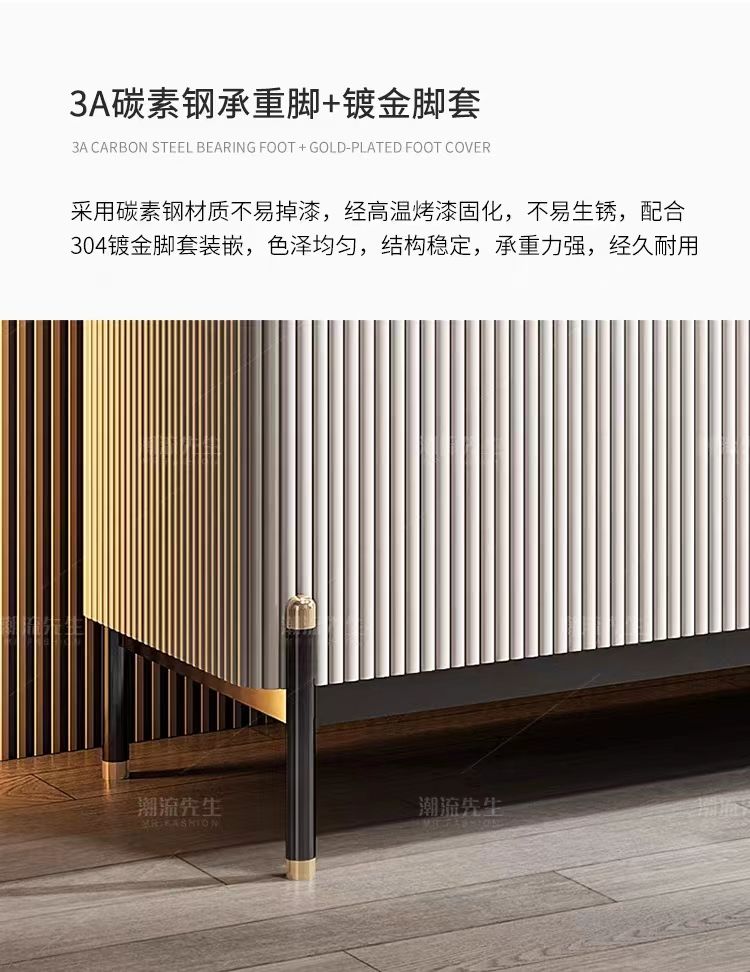 現代意式巖板一字形3層多抽屜簡約一體餐邊櫃精美裝飾櫃餐廳客廳