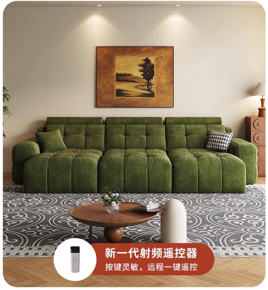 錦秋鑫源勞倫斯電動沙發客廳伸縮可躺可睡大小戶型雪尼爾布藝沙發