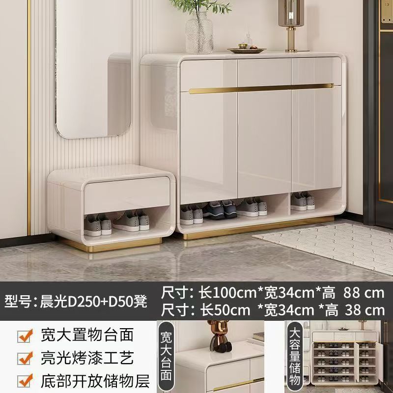 新款烤漆門口鞋櫃玄關輕奢家用靠牆收納大容量現代簡約入戶儲物櫃