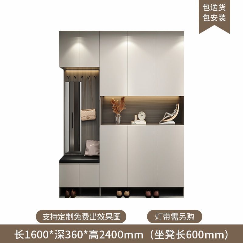 定製進門入戶鞋櫃家用門口一體坐凳靠牆大容量現代簡約玄關鞋櫃