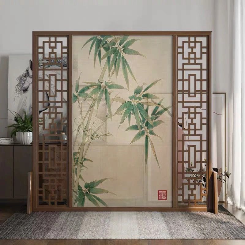 屏風隔斷裝飾客廳現代簡約小戶型玄關新中式實木隔斷牆屏風座屏