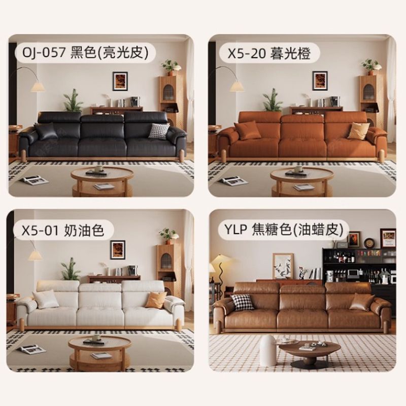 新款電動真皮沙發客廳多功能智能中古風可伸縮可躺沙發牀一體兩用