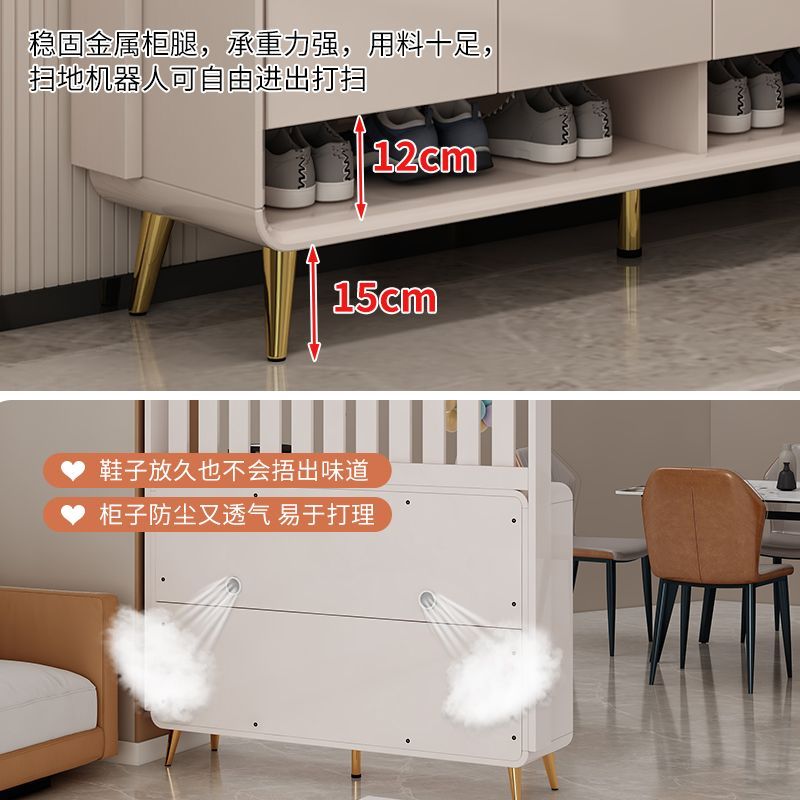 2025新款鞋柜挂衣架斗柜一体储物柜靠墙衣帽架简约奶油多层大容量