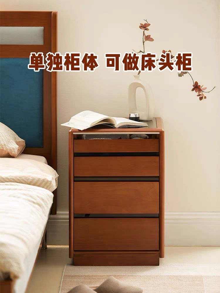 實木梳妝檯北歐復古伸縮收納一體小戶型書桌儲物臥室帶燈化妝桌子