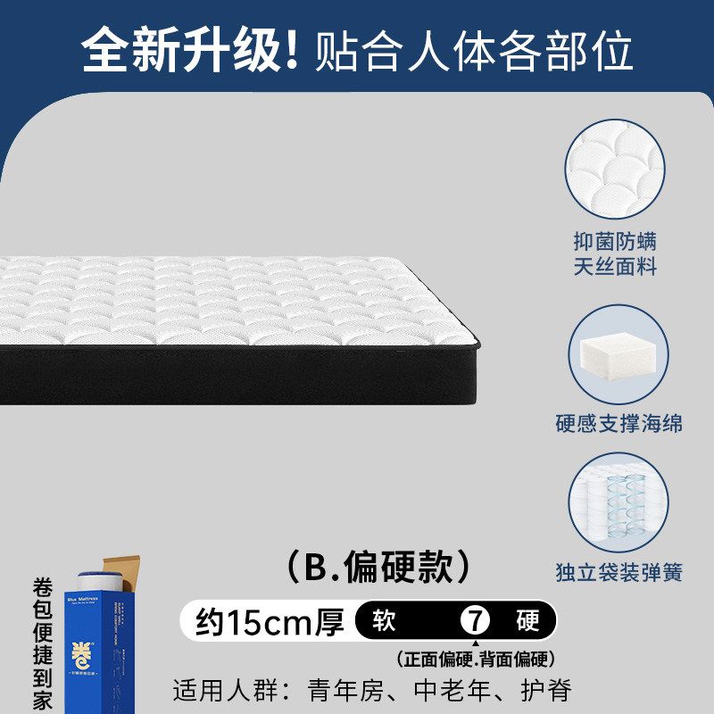 記憶棉盒簧牀墊家用臥室12/15CM捲包壓縮乳膠酒店軟墊名牌