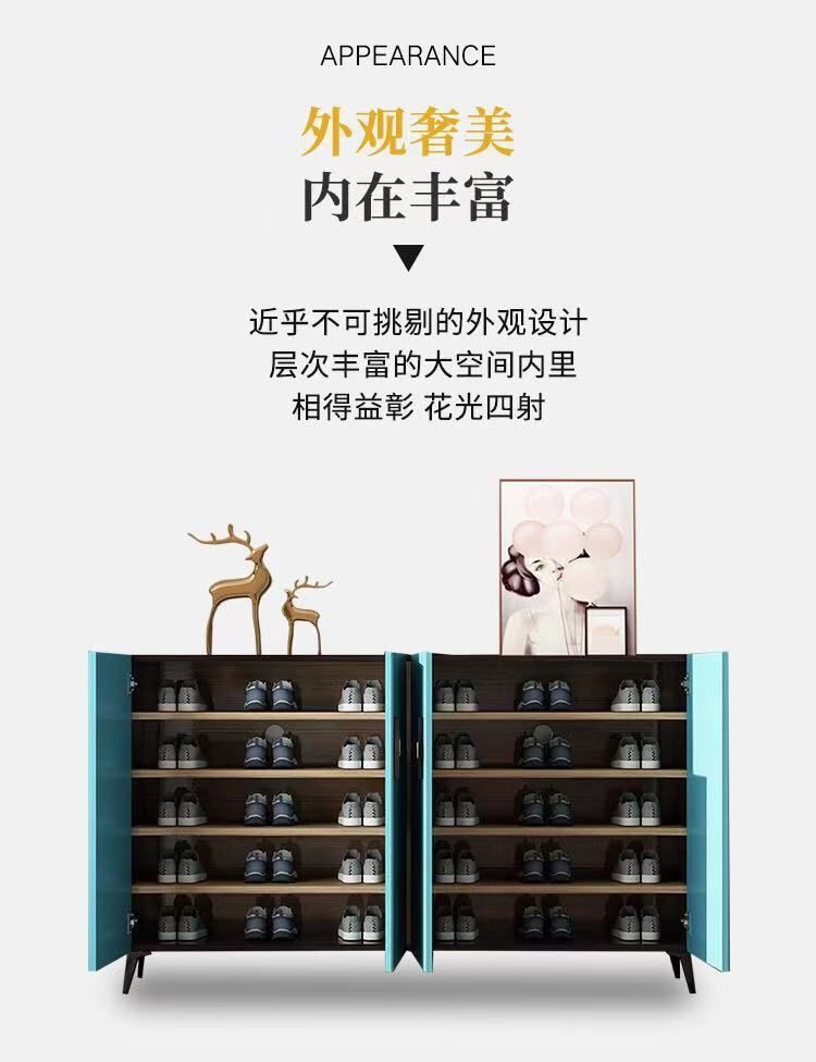 輕奢鞋櫃家用門口大容量多層儲物櫃入戶玄關收納櫃多功能簡約現代