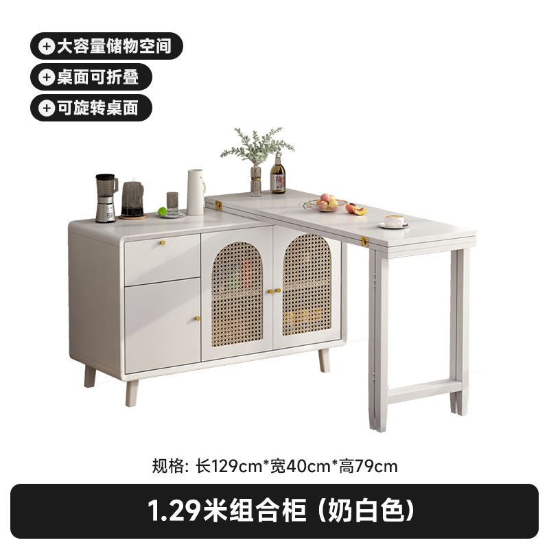 实木餐桌日式折叠餐桌椅组合小户型长方形简约现代家用饭桌桌子