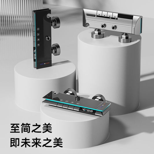 JOMOW全銅正品增壓數顯淋浴花灑套裝家用恆溫氛圍燈頂噴鋼琴按鍵