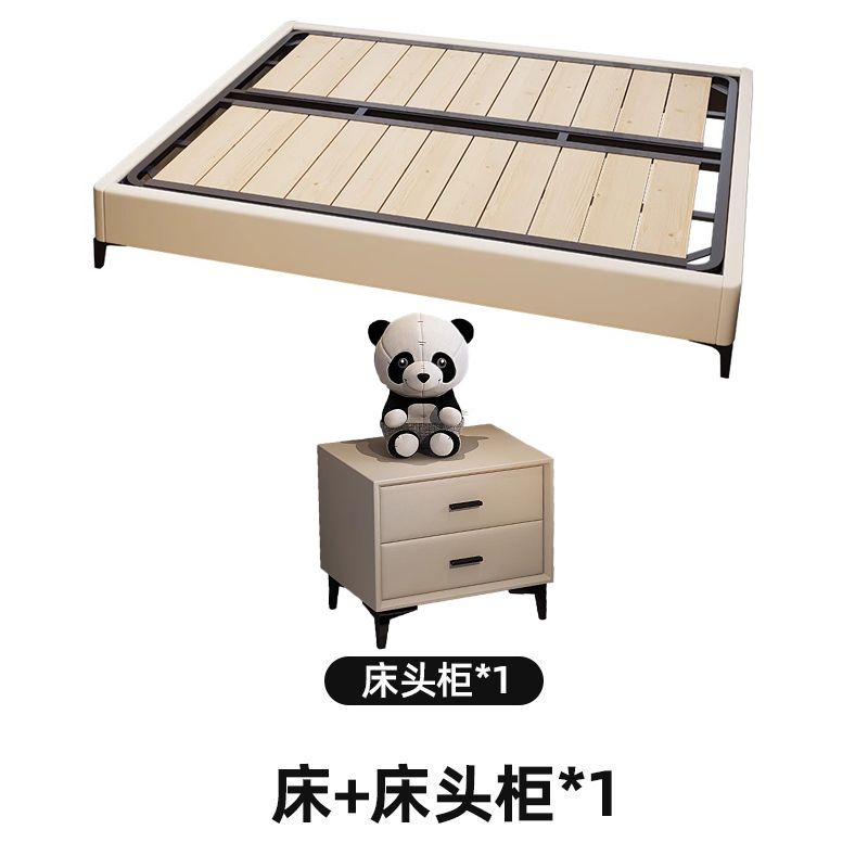 无床头钢木排骨架现代简约小户型家用主卧双人大床榻榻米床可定制
