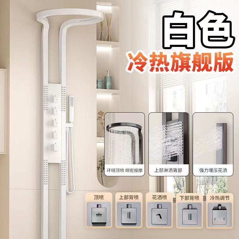 中正卫浴双花洒龙头增压可调冷热水挂墙式按摩腰喷淋浴瀑布花洒套