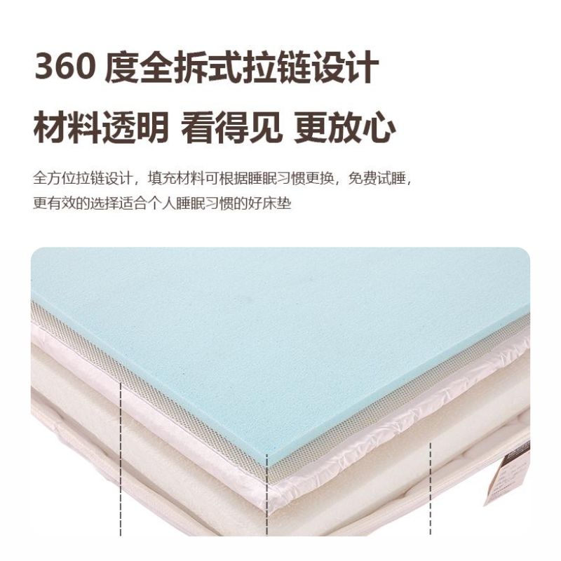全拆洗式捲包牀墊席夢思家用軟墊1.8m獨立彈簧乳膠軟硬可調節定製