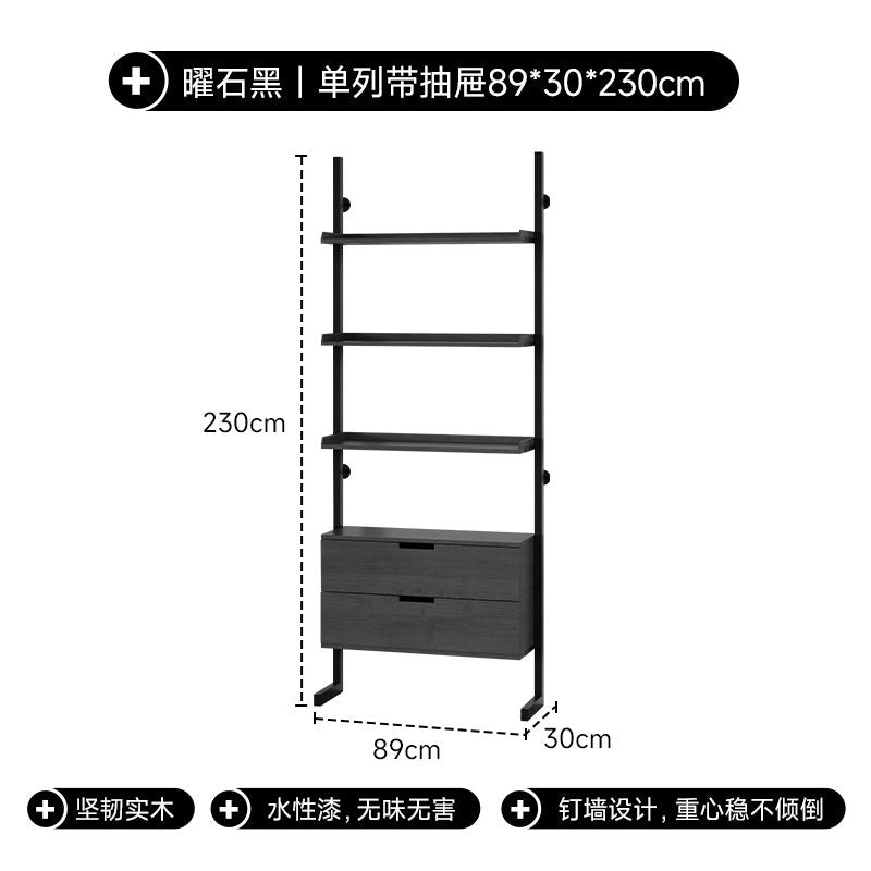 实木展示柜书架一体靠墙办公家用2024高端落地款文件柜分层置物架