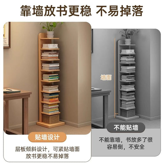 全實木牀頭櫃小型多層書架收納臥室牀邊極窄夾縫小櫃子簡易置物架