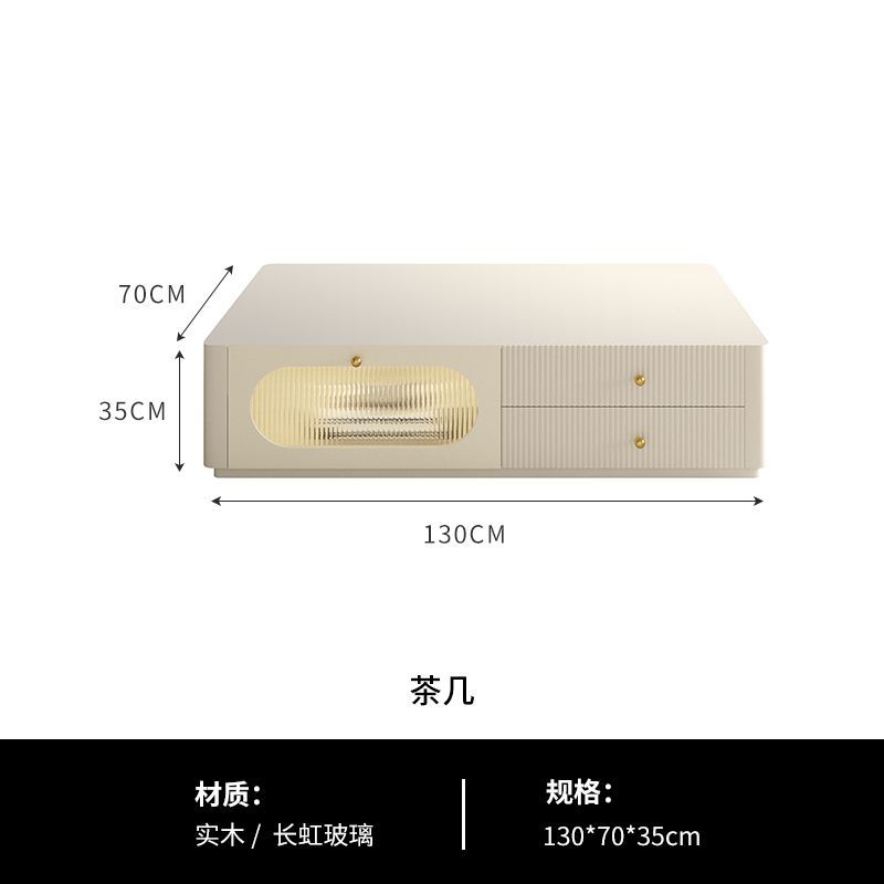 奶油風懸空電視櫃白色現代簡約實木小戶型懸掛式懸浮茶几電視機櫃