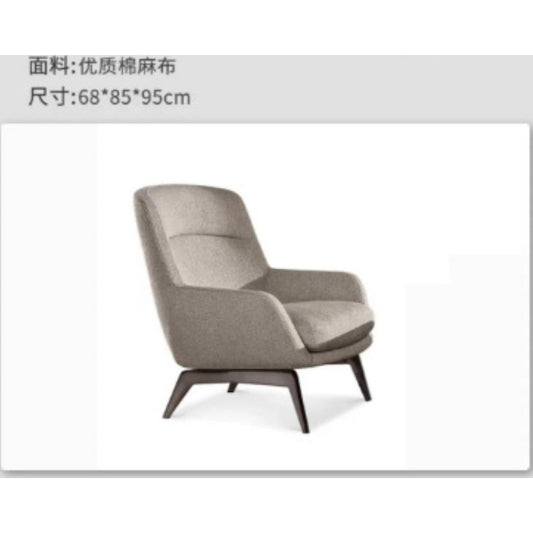 北歐單人沙發椅實木設計師pu皮布藝意式簡約陽臺休閒椅藝術踏躺椅