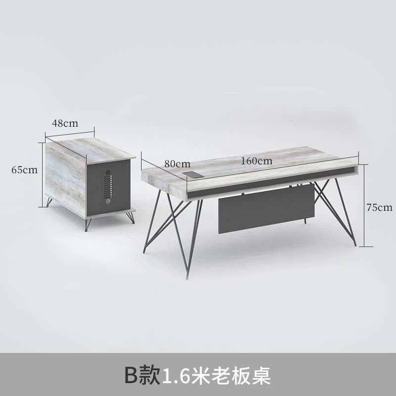 简约现代工业风老板桌轻奢大班台办公桌总裁桌椅经理办公组合家具