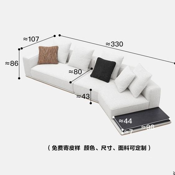地平線布藝轉角沙發別墅大平層客廳意大利設計師意式極簡直排沙發