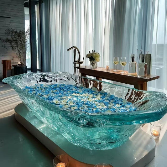 透明树脂定制浴缸现代轻奢设计师浴缸卫生间透明树脂艺术